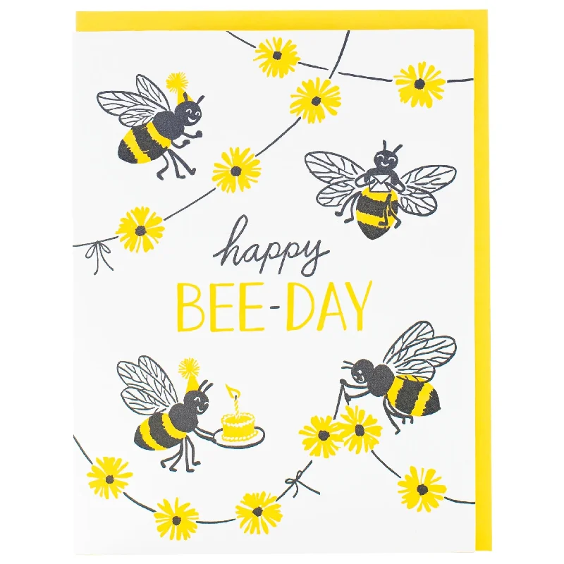 Stunning necklaces and pendants with sapphire gemstones for a luxurious blue hue-Happy Bee-Day Birthday Card