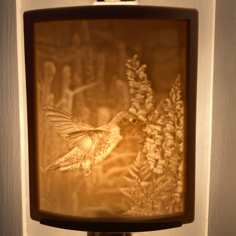 Beautiful necklaces and pendants with moonstone for an ethereal, mystical appearance-Hummingbird Porcelain Night Light