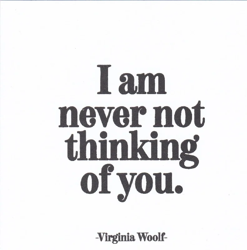 Best necklaces and pendants with vintage lockets for a nostalgic, sentimental look-Virginia Woolf "I Am Never Not Thinking Of You" Card