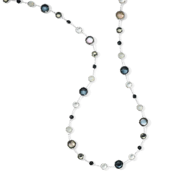 Necklaces and pendants with lock and key designs for a symbolic gesture-IPPOLITA Lollitini Sterling Silver Black Tie Long Necklace