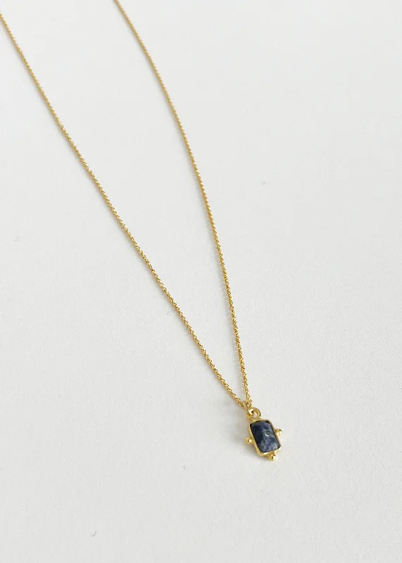 Stunning necklaces and pendants with sapphire gemstones for a luxurious blue hue-Jaipur Short Necklace - Lapis Lazuli