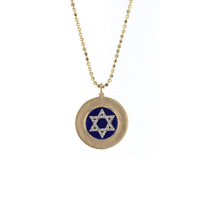 Best necklaces and pendants with intricate filigree for vintage-inspired elegance-Lapis & Diamond Star of David Pendant Necklace