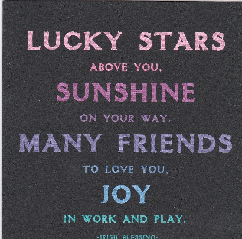 Best necklaces and pendants with adjustable chains for a customizable fit-Irish Blessing "Lucky Stars Above You" Card