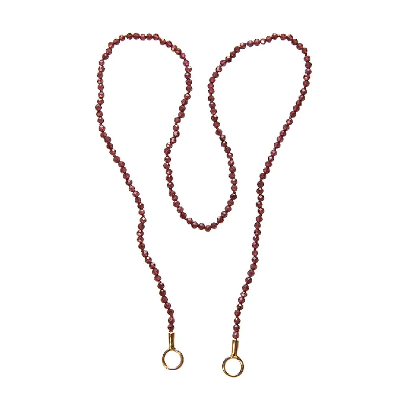 Best necklaces and pendants for weddings with matching designs for bride and groom-Marla Aaron Garnet Itty Bitty Strand 16"