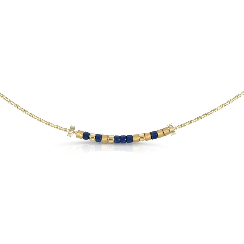 Necklaces and pendants with matching rings for a coordinated set of jewelry-Navy