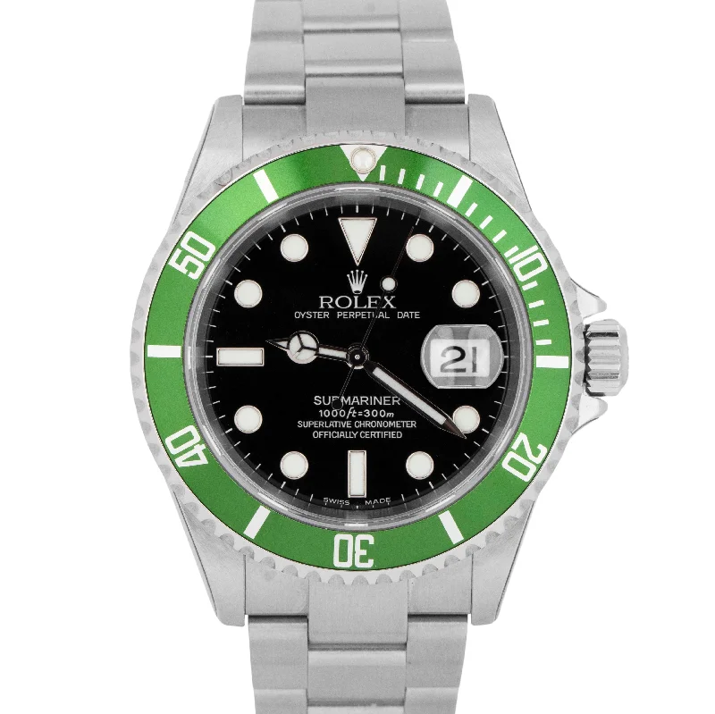 Necklaces and pendants with infinity love symbols for an eternal, romantic gesture-NOS STICKERED PAPERS Rolex Submariner Date 40mm KERMIT F-Serial 16610 LV BOX