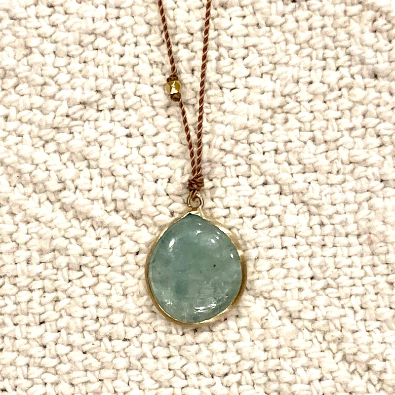 Necklaces and pendants with diamond pendants for a luxurious sparkling effect-One of a Kind 14K Gold Framed Emerald on Cord Necklace