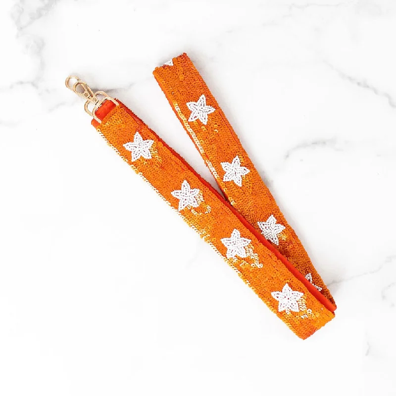 Necklaces and pendants with angel wing motifs for a spiritual, meaningful design-Orange with White Stars Purse Straps