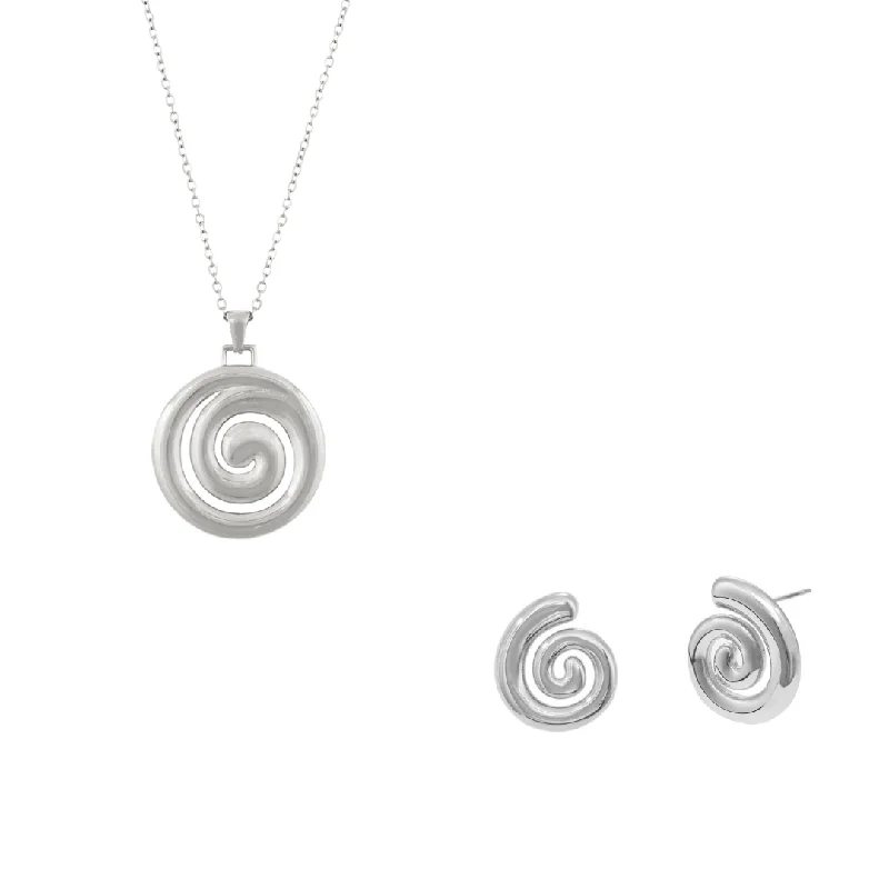 Trendy necklaces and pendants with statement pieces for a bold fashion statement-Origin Set - Silver