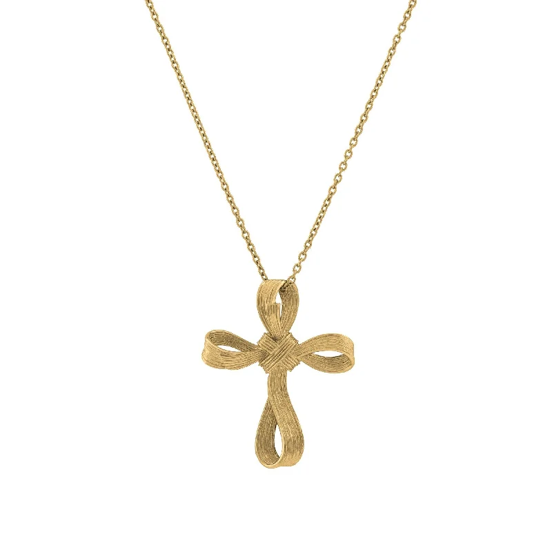 Unique necklaces and pendants with artistic shapes for a creative, one-of-a-kind design-Palm 35mm Cross Pendant