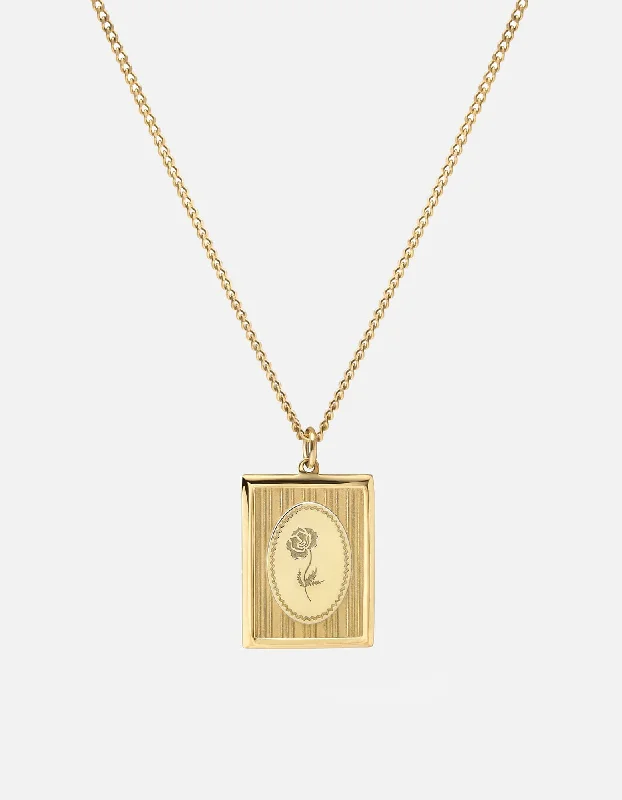 Necklaces and pendants with personalized charms for a custom piece of jewelry-Poppy Frame Necklace, Gold Vermeil