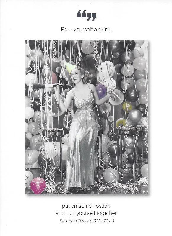 Beautiful necklaces and pendants with layered chains for a fashionable, chic look-Pour Yourself a Drink Birthday Card