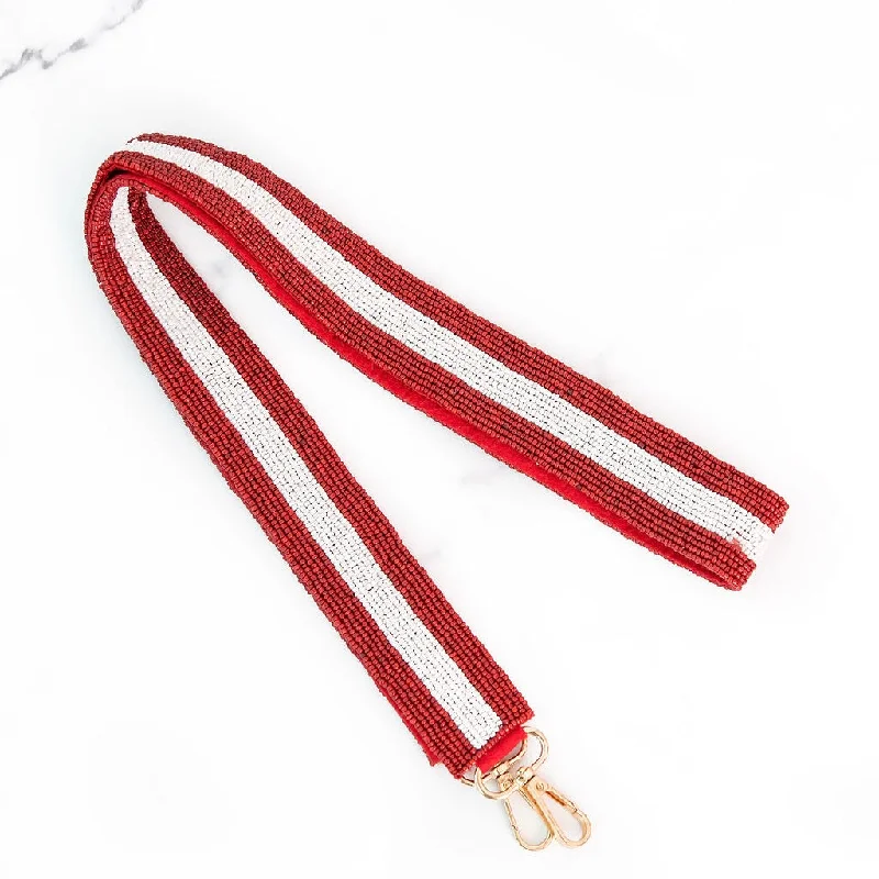 Unique necklaces and pendants with tree of life motifs for nature-inspired elegance-Red and White Stripe Purse Strap