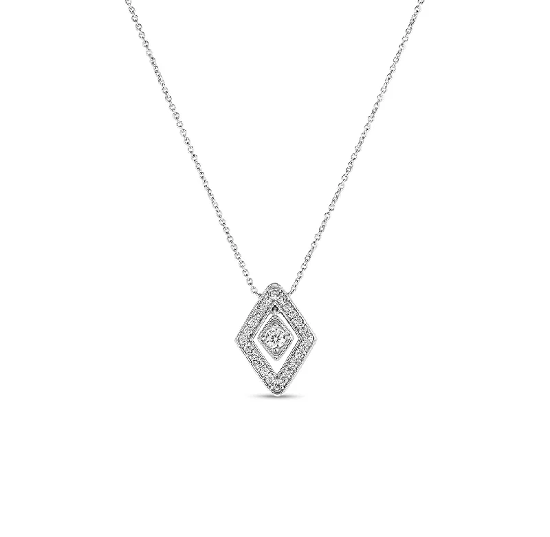 Stylish necklaces and pendants with diamonds for a glamorous and elegant look-Roberto Coin Diamante White Gold Small Diamond Pendant