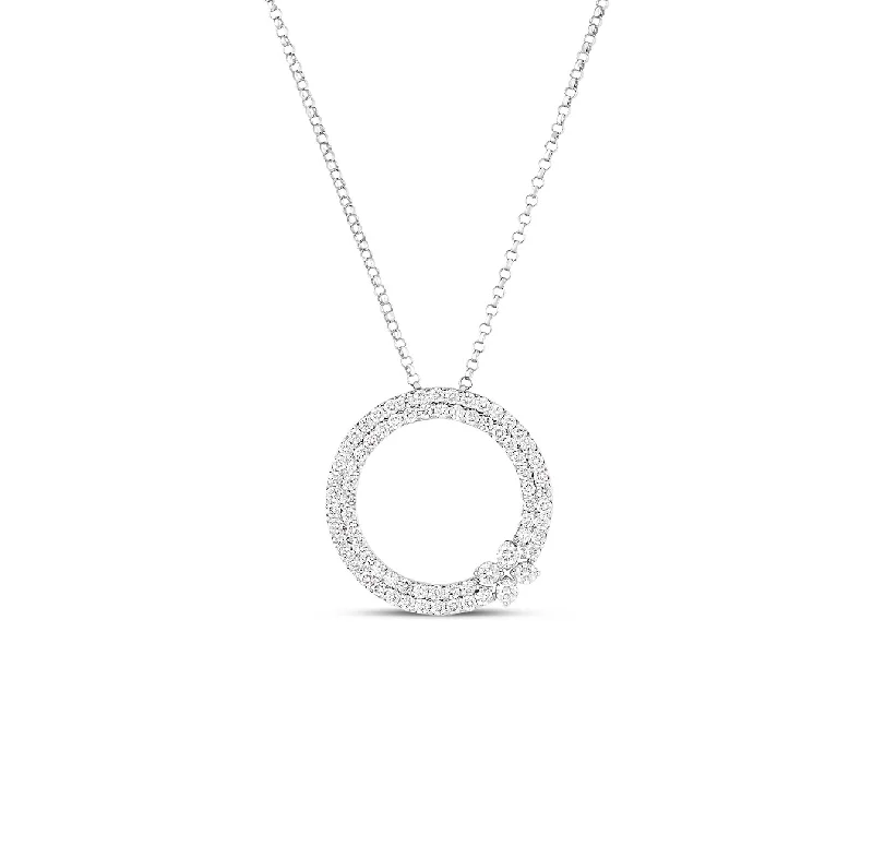 Elegant necklaces and pendants with diamond accents for added sparkle-Roberto Coin Love in Verona White Gold Diamond Pendant