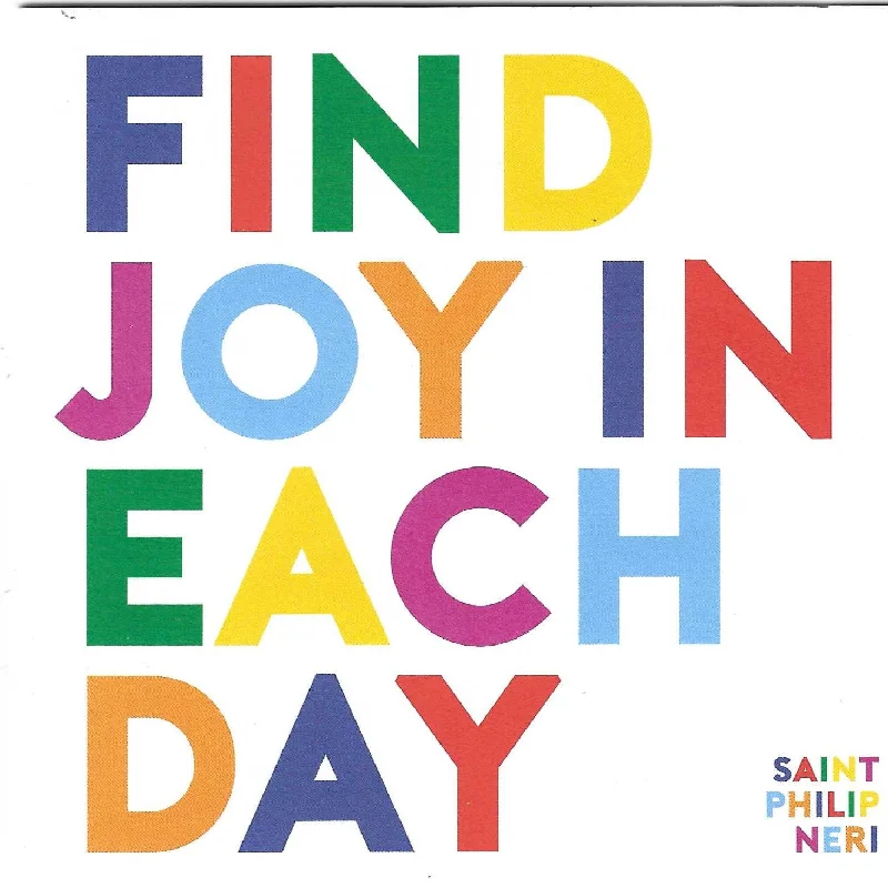 Best necklaces and pendants with statement designs for a fashionable accessory-Saint Philip Neri "Find Joy In Each Day" Card