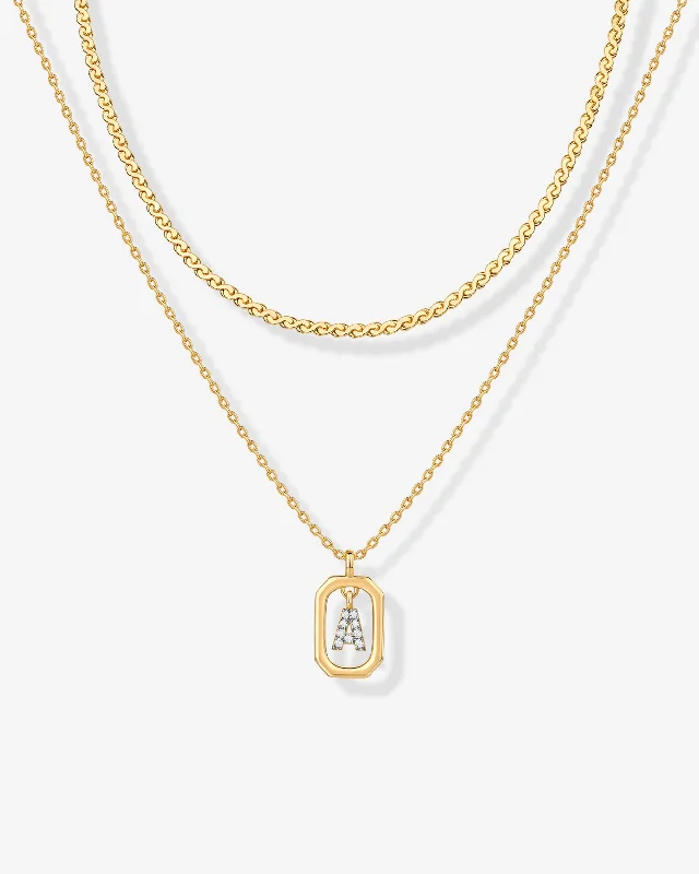 Unique necklaces and pendants with vintage-inspired designs for timeless appeal-Singapore Initial Layering Necklace