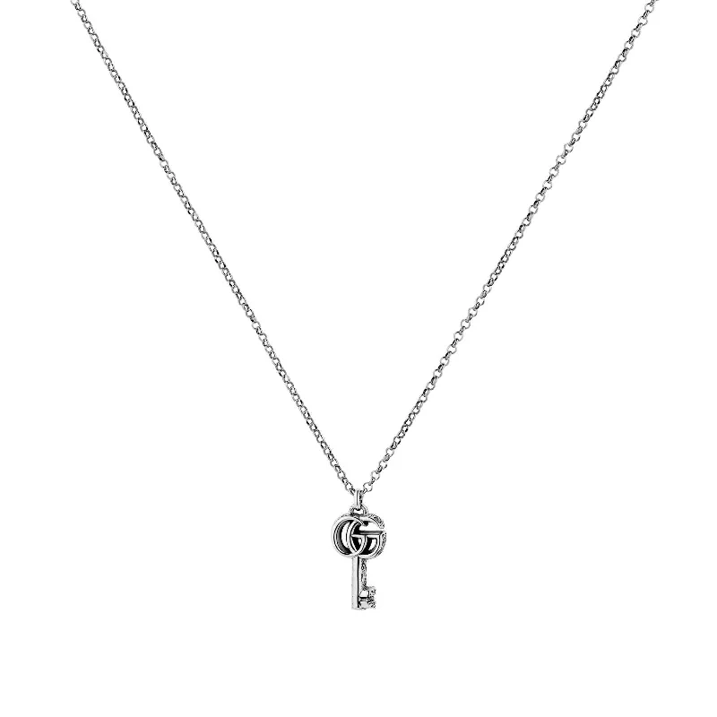 Necklaces and pendants with custom designs for a completely unique jewelry piece-STERLING SILVER GUCCI KEY NECKLACE.