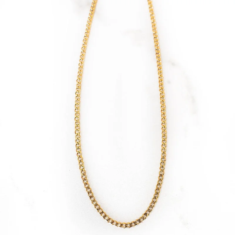 Necklaces and pendants with diamond pendants for a luxurious sparkling effect-Thin Cuban Link Chain | Gold