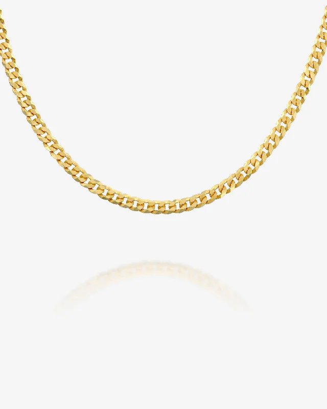 Necklaces and pendants with star-shaped designs for a whimsical, celestial touch-Thin Super Flat Curb Link Chain Necklace