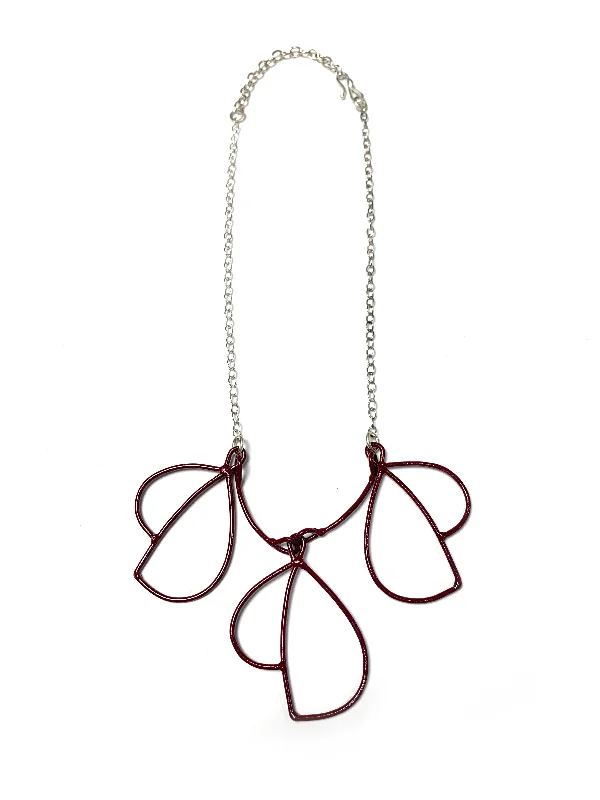 Necklaces and pendants with pearls for a classic and sophisticated touch-Trivolo Necklace in Lush Burgundy