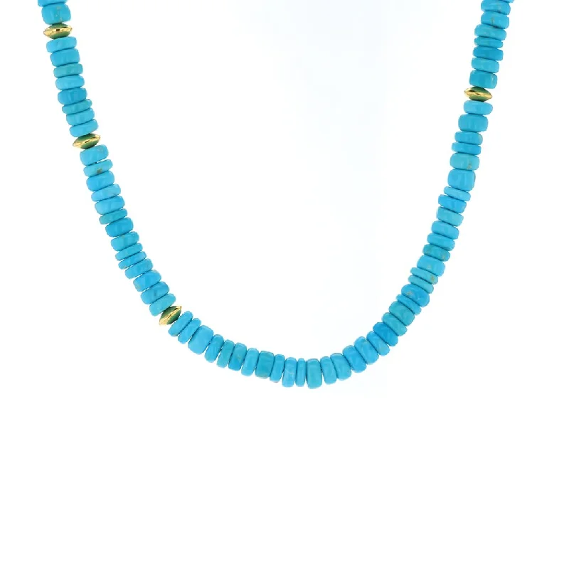 Beautiful necklaces and pendants with geometric shapes for a modern, artistic design-Turquoise Bead Necklace