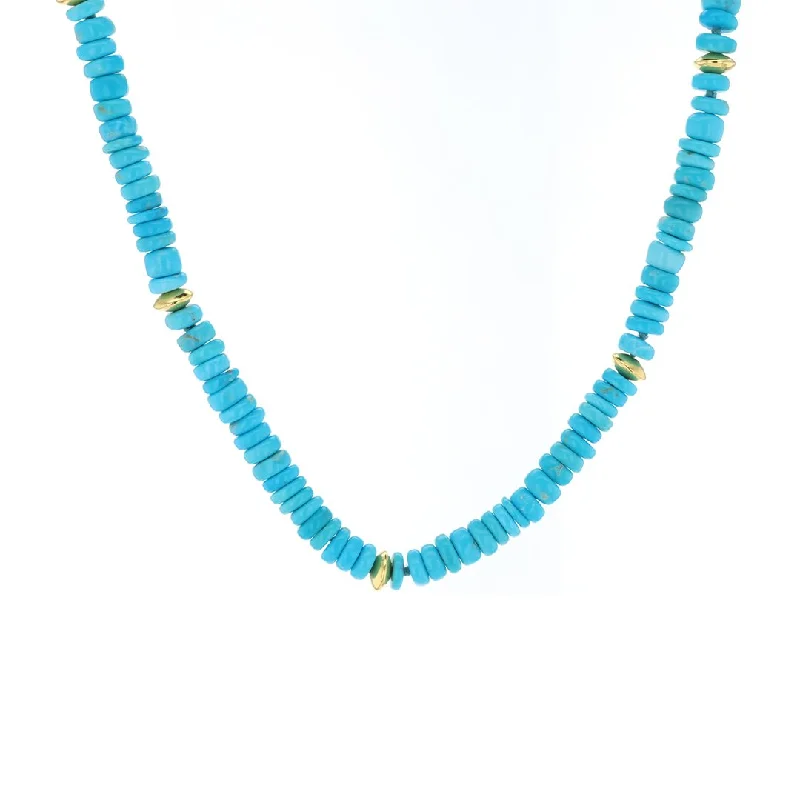 Necklaces and pendants with enamel accents for a colorful, eye-catching appearance-Turquoise Bead Necklace